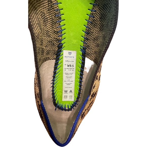 Rothy’s Ladies Leopard Print The Point Flats - Size 9.5 - Picture 2 of 3